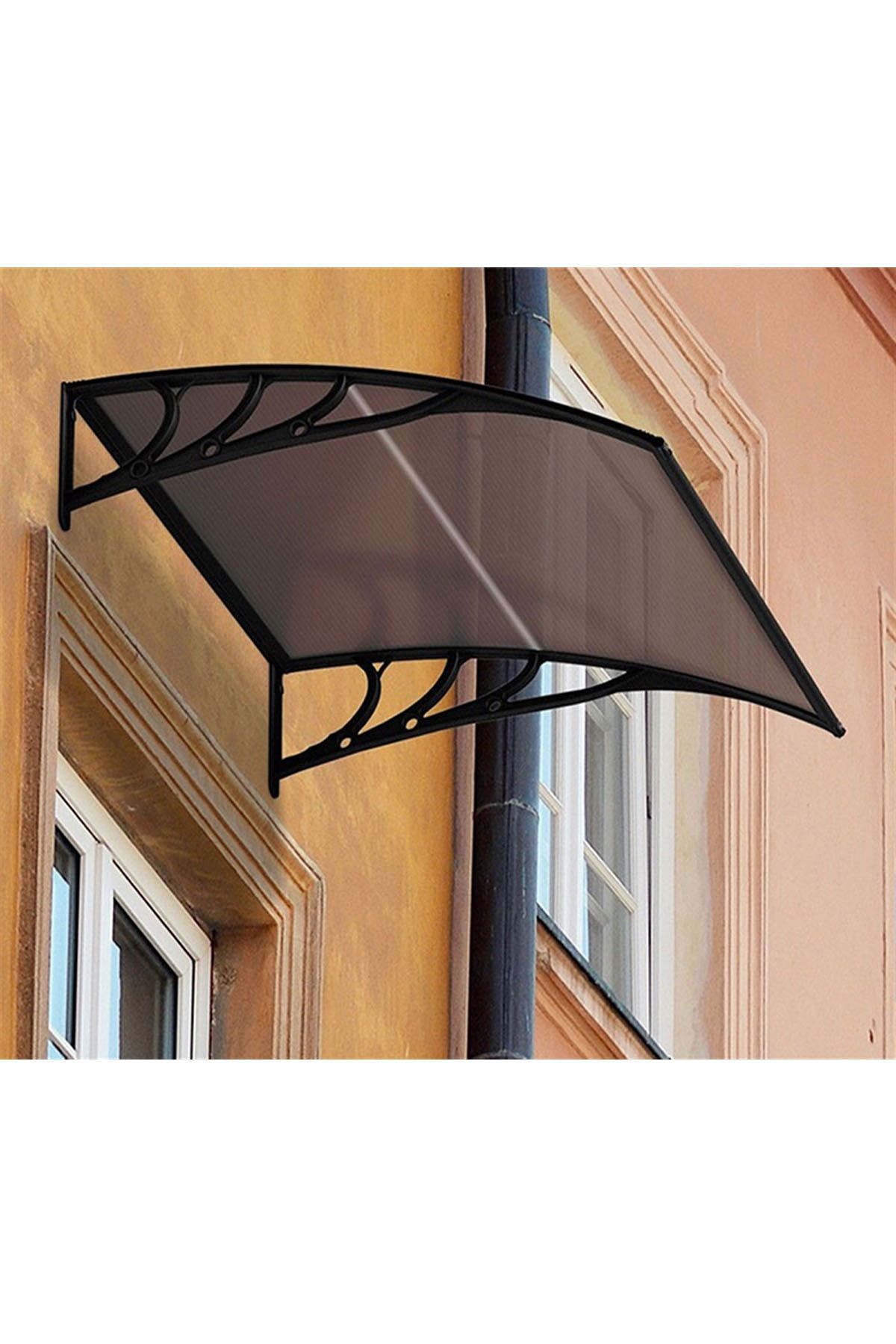 Sislon Kapı Üstü Pratik Sundurma 120 X 80 Cm Siyah