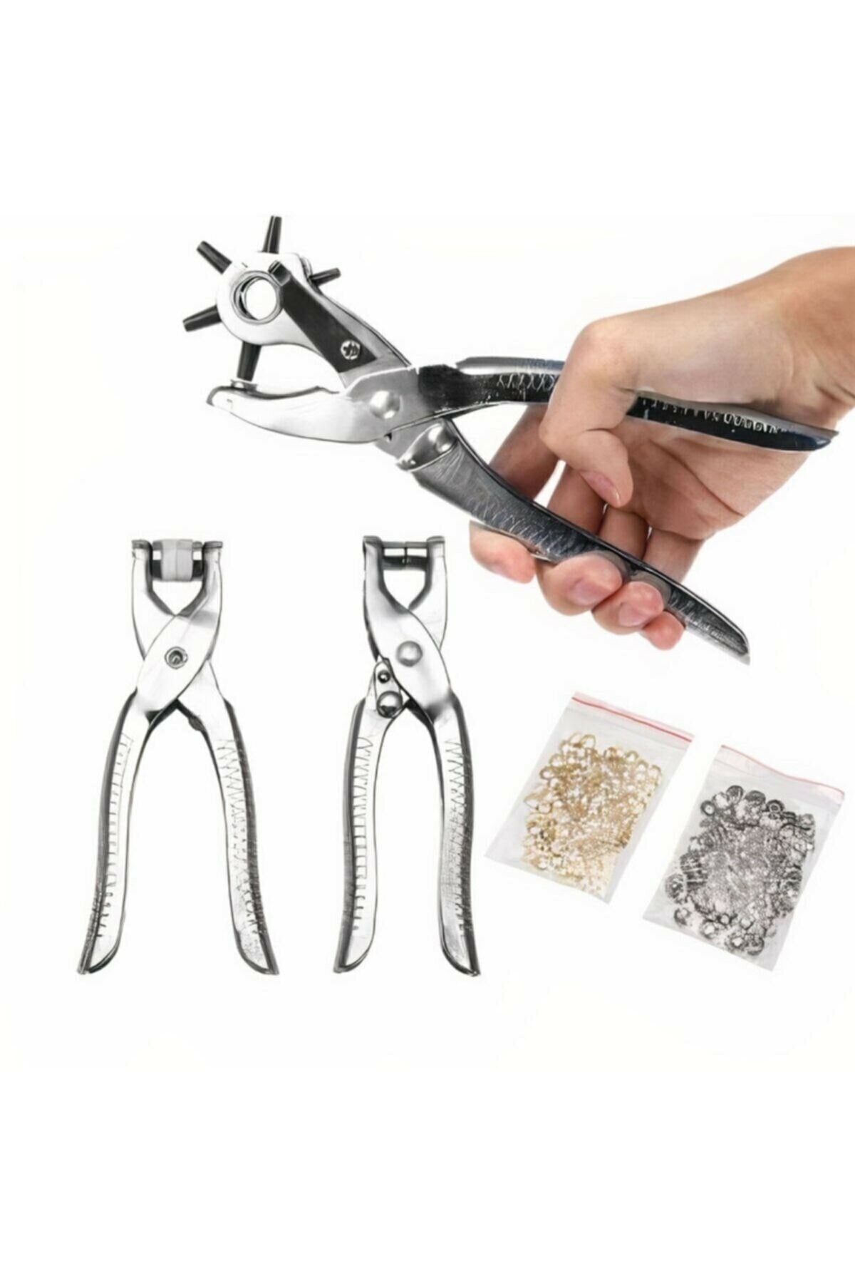 PAOSS 3'lü Kolay Kemer Deri Delik Açma Delme Aleti Delici Pensesi Delgeç Seti