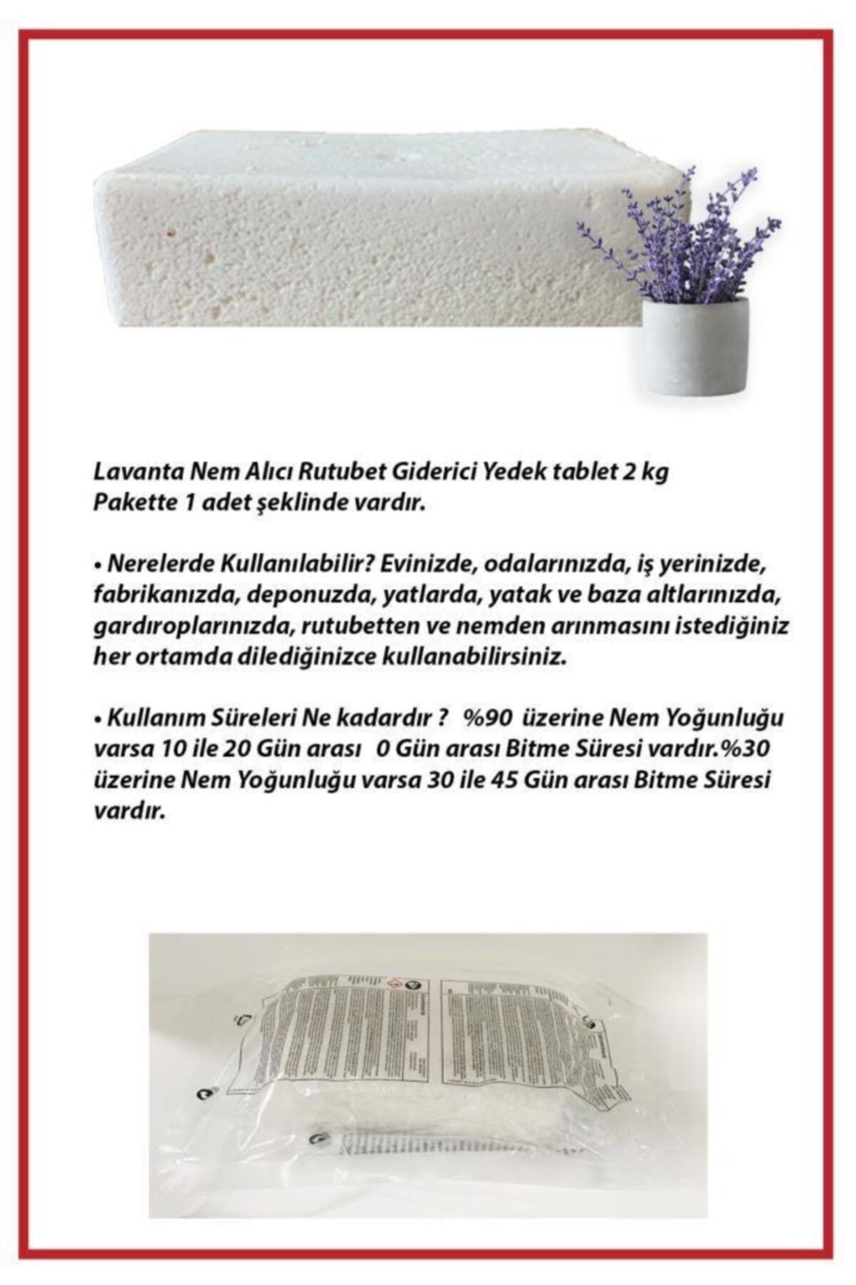 Saban 2 Kg. Nem Alıcı Yedek Tablet Lavanta