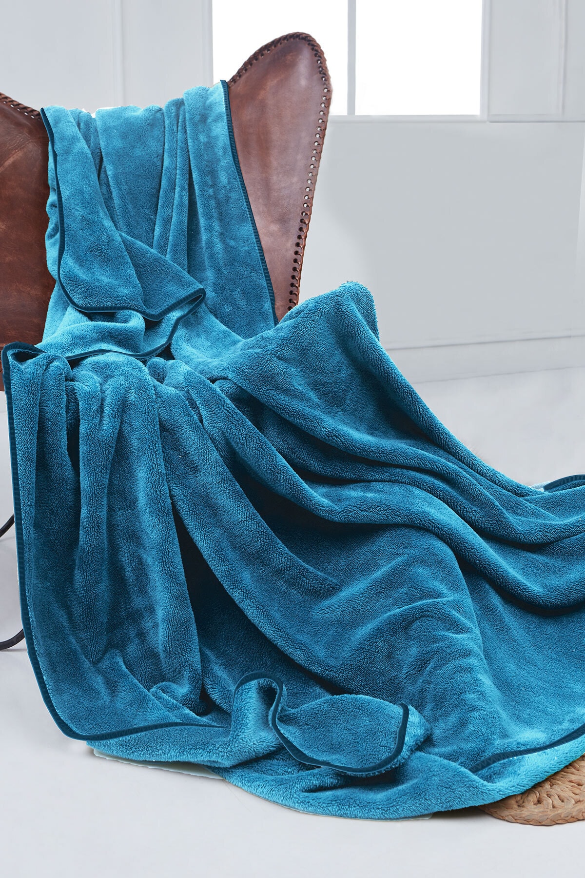 Mislina Deluxe Mavi Tek Kişilik Wellsoft Peluş Battaniye Tv Bebek Dekor Battaniyesi