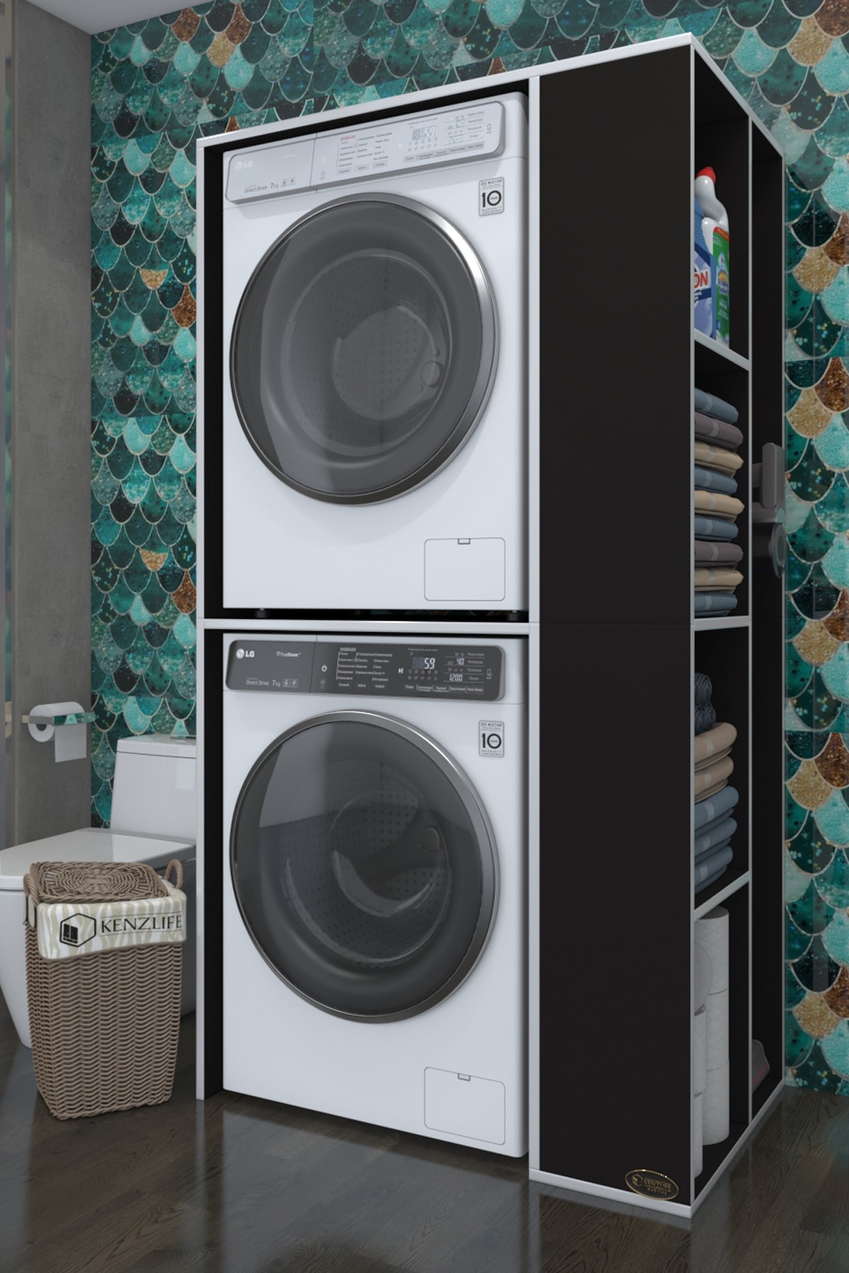 Kenzlife Çamaşır-kurutma Makinesi Dolabı Demyan Syh 180*090*60 Banyo