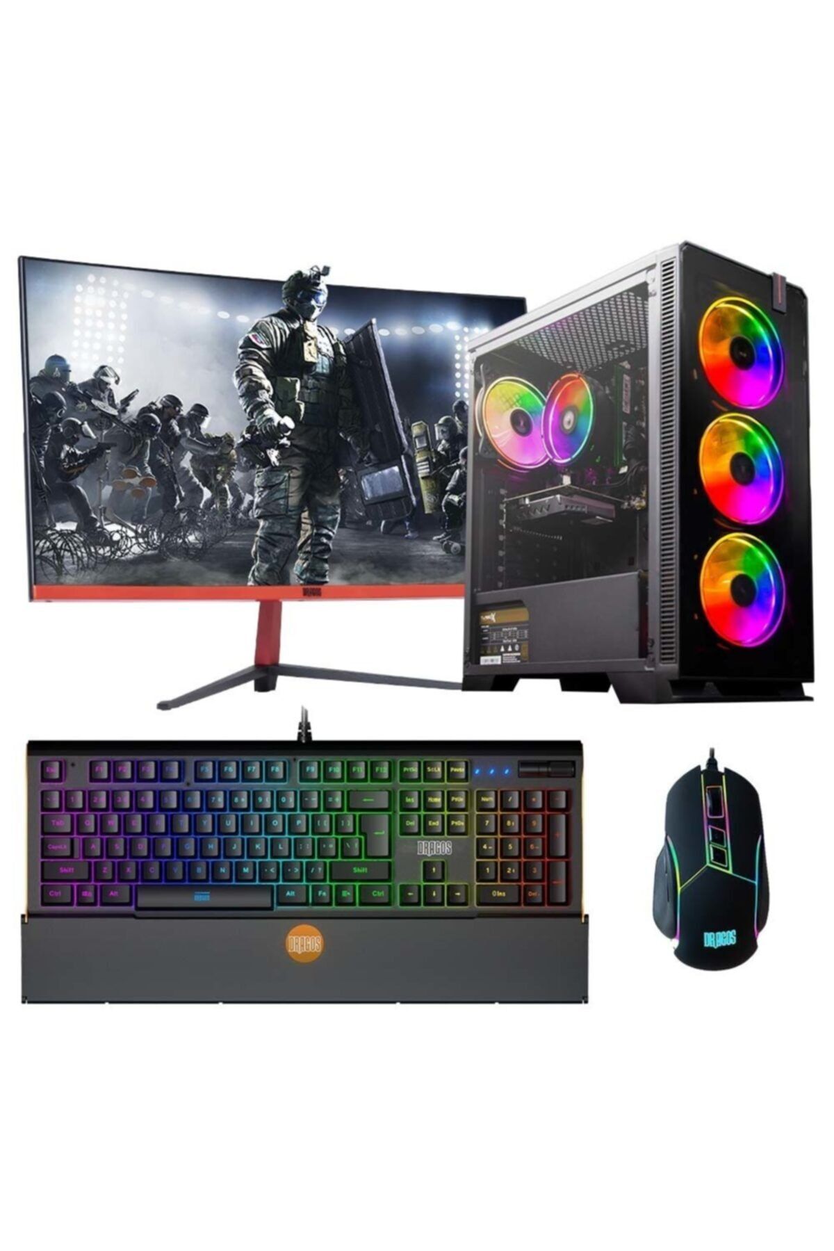 DRAGOS Drx901 I5 9400f 16gb Ram 256gb M.2 Nvme Ssd 4gb Gtx1650 23.6'' Curved Masaüstü Oyun Bilgisaya