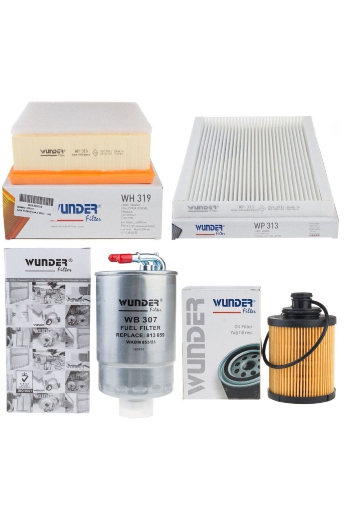 WUNDER FILTER Opel Corsa D 1.3 Euro 4 Dizel Filtre Seti 2007-2009