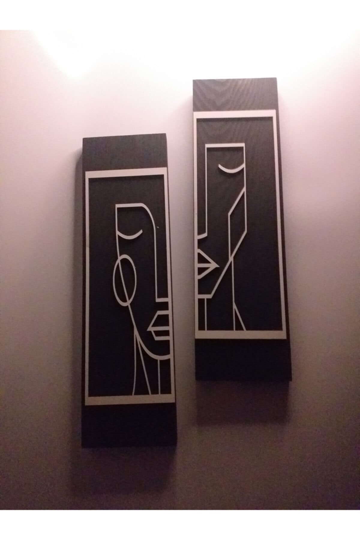 Wooden Art House 2 Li Siyah Masif Tablo