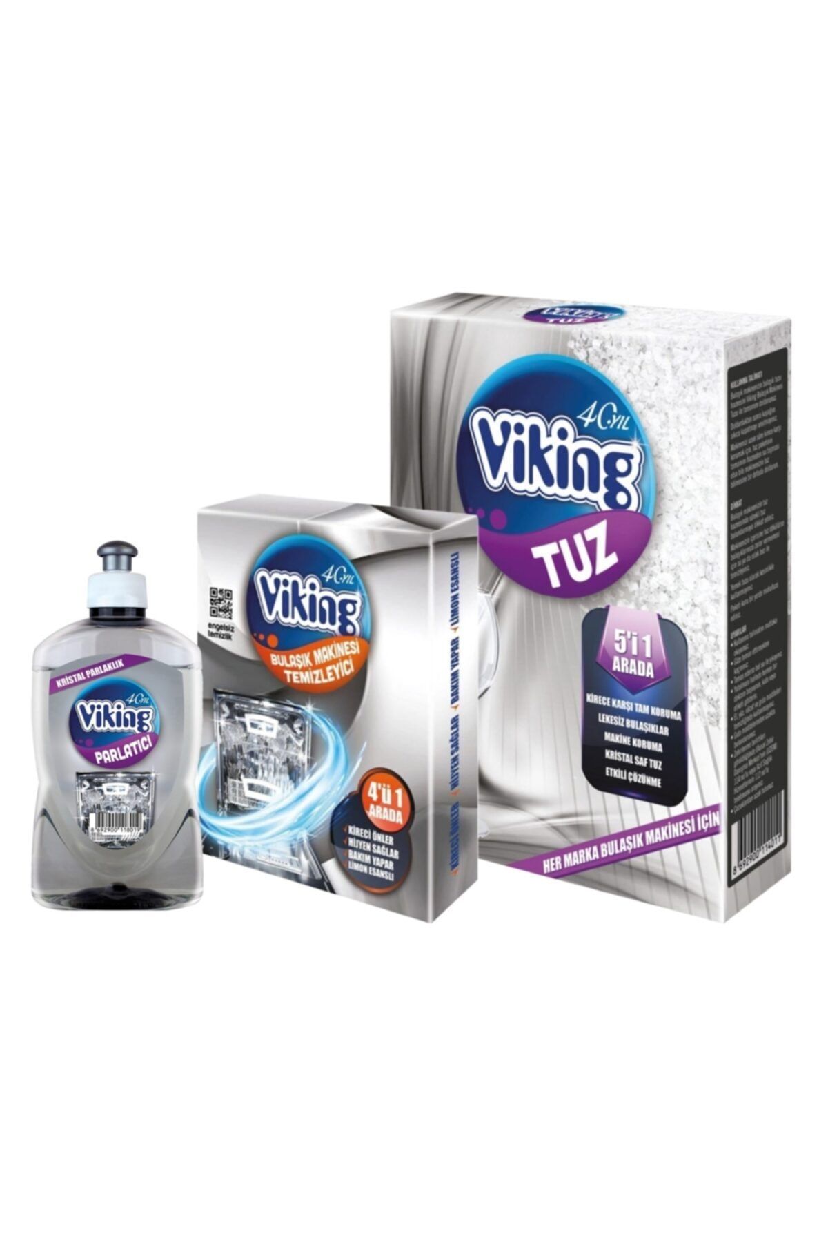 Viking Bulaşık Makinesi Seti 3ü Bir Arada (parlatıcı 450ml+ Temizleyici 50gr+ Tuz 1,5kg)
