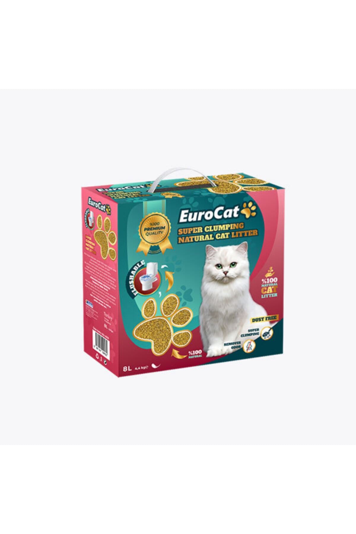 Eurocat Topaklanan Doğal Kedi Kumu 8 Lt.