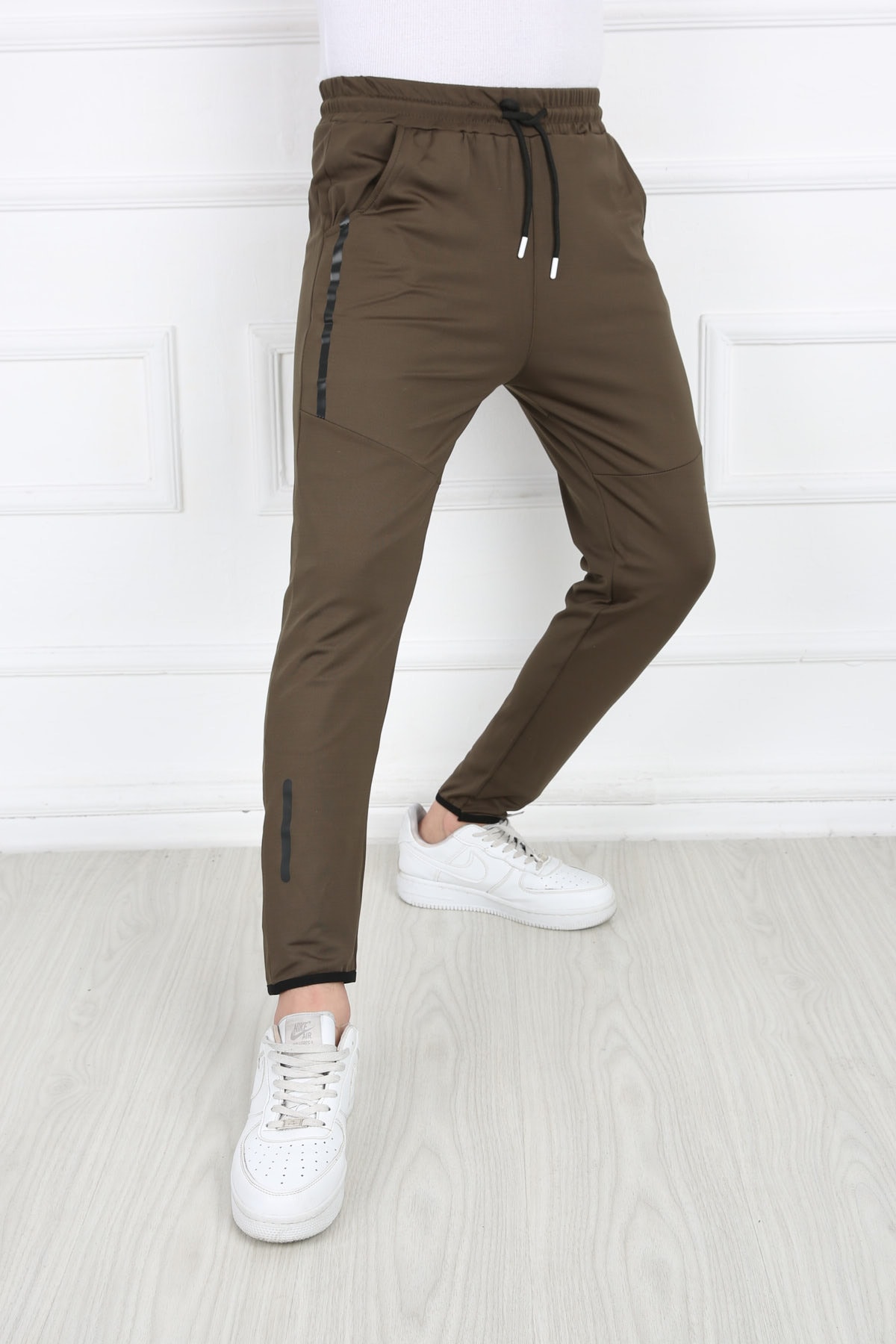 Man’s Line Erkek Haki Dalgıç Kumaş Paça Lastikli Eşofman Altı