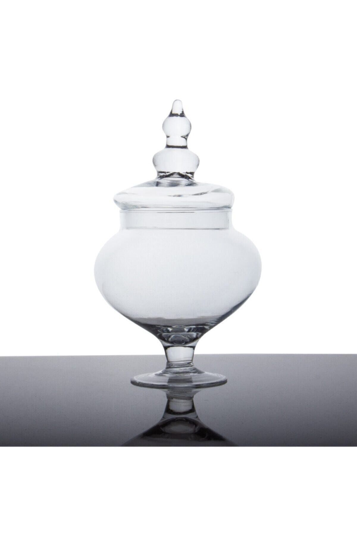 Glass Ayaklı Kapaklı Cam Kurabiyelik & Şekerlik
