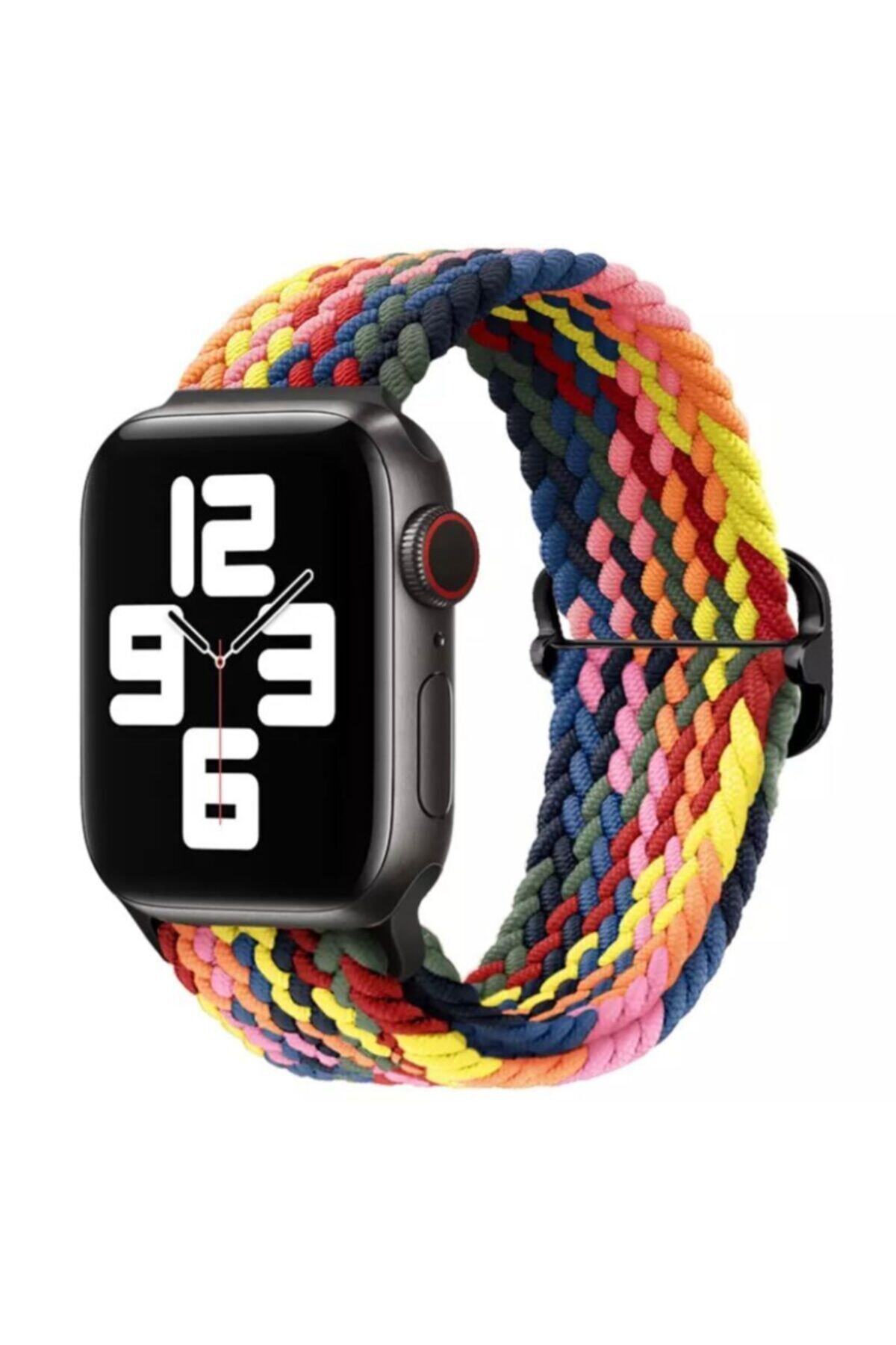 Hayal Kılıf Pride Edition Black Apple Watch 1-2-3-4-5-6-7-se Uyumlu Ayarlanabilir Örgü Solo Kordon 42-44-45mm