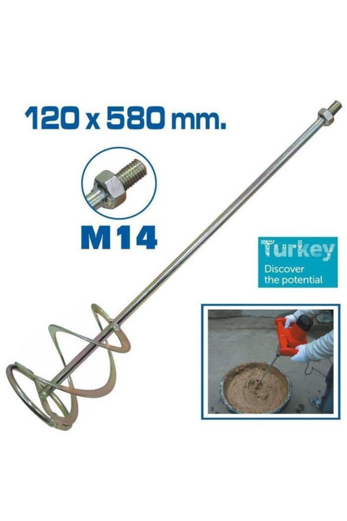 TopShop Karıştırıcı Uç Boya Alçı Ve Harç 120x580 Mm Th14343