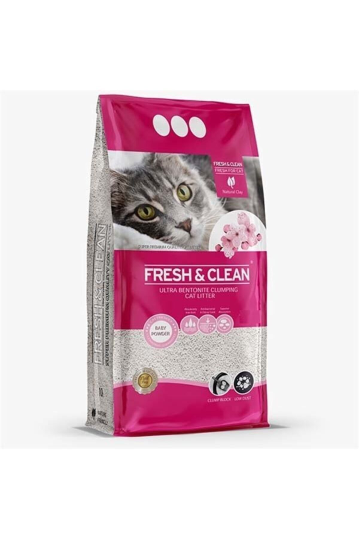 Fresh Clean Bebek Pudralı Premium Topaklanan Bentonit Kedi Kumu 5 Lt 8681465602200
