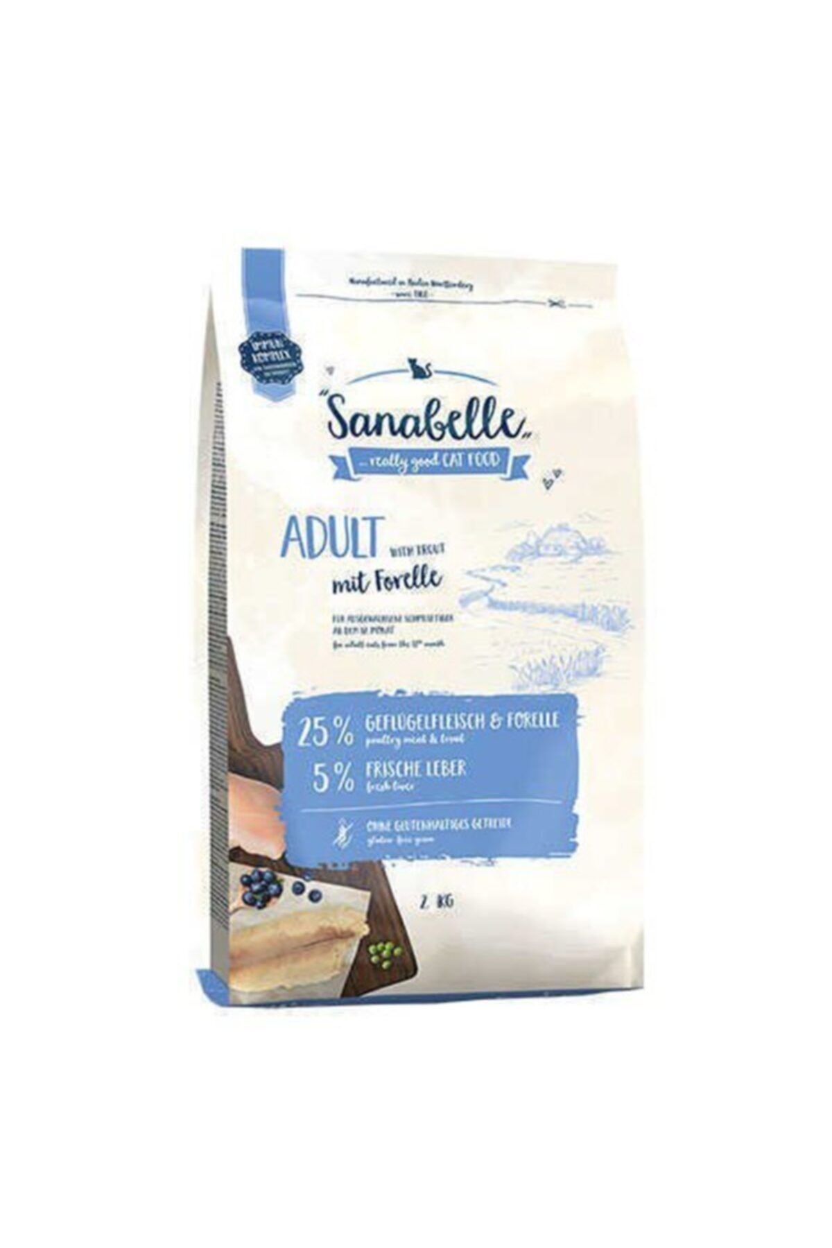 Sanabelle Balıklı Adult Forelle Alabalıklı Yetişkin Tahılsız Kedi Maması 2 Kg