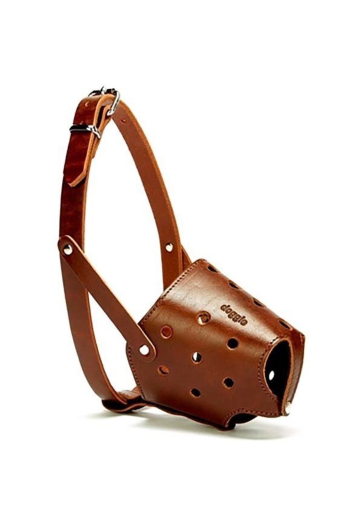 Doggie Kısa Burun Koruma Deri Köpek Ağızlık Xlarge Kahverengi 2x60-65 Cm
