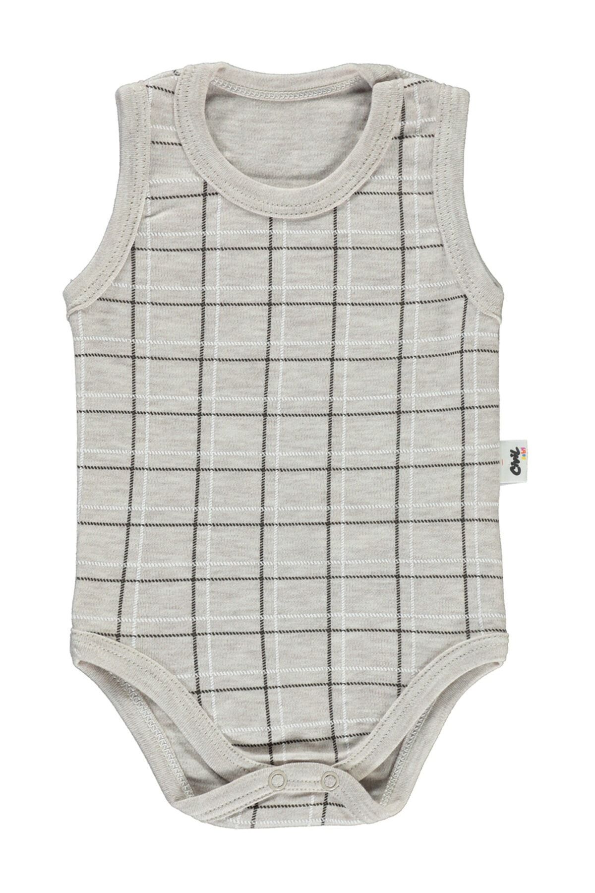 Civil Baby Erkek Bebek Çıtçıtlı Badi 0-18 Ay Kahve