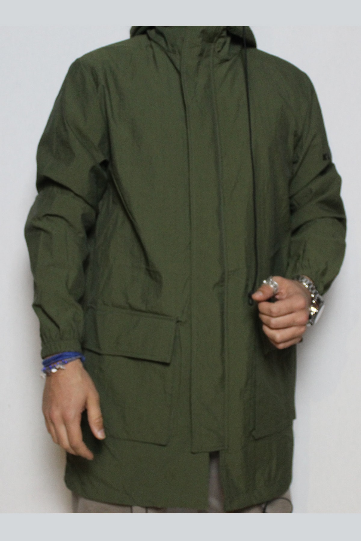 DeepArtFashion Haki Yağmurluk