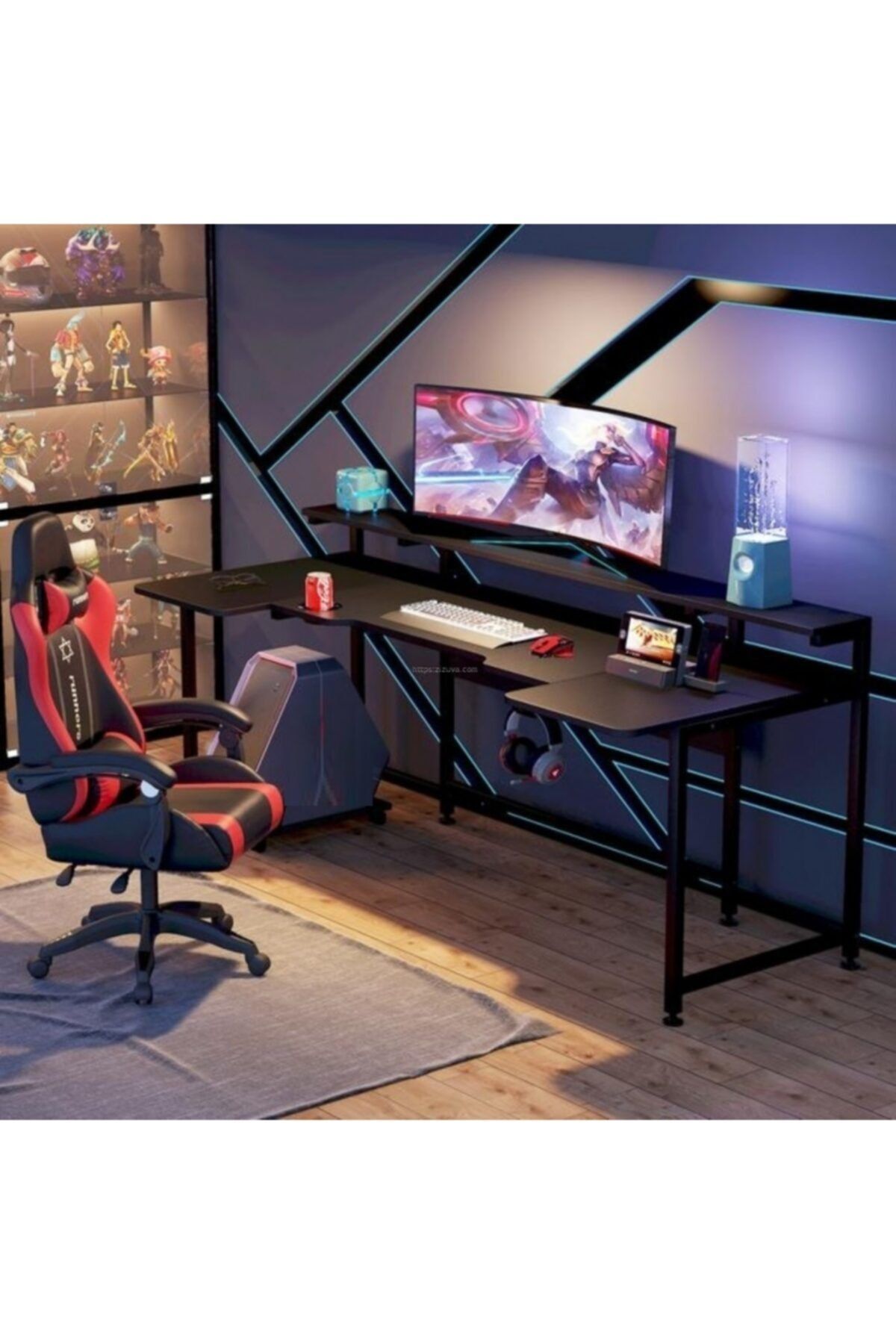 Zizuva Özel Tasarım Oyuncu Gaming Monitör Metal Çalışma Masası