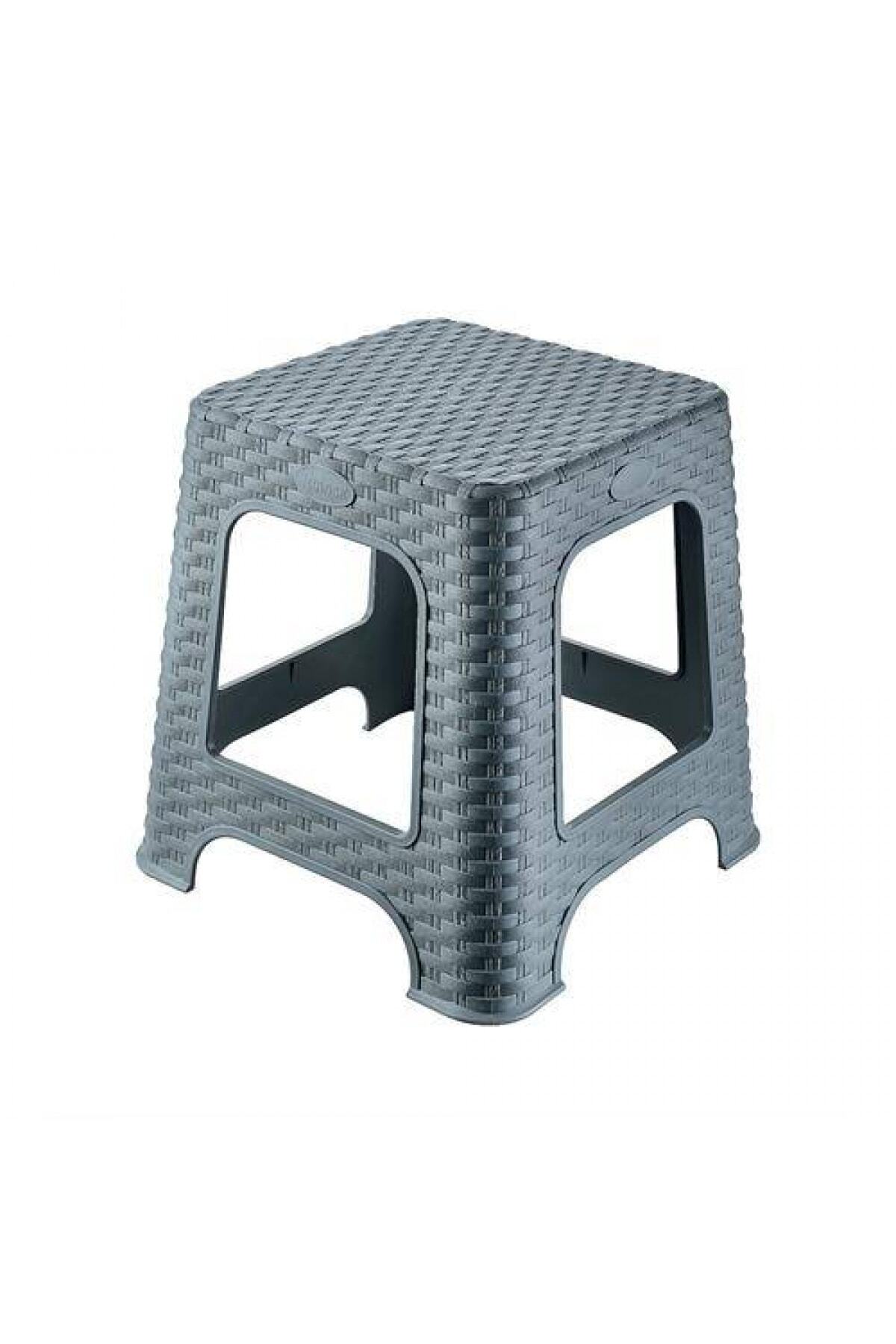 HomeCare Small Gri Rattan Tabure 6'lı
