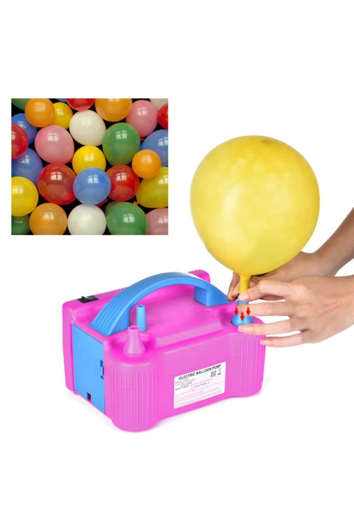 Samur Elektrikli Balon Pompası Çift Uçlu Çift Çıkışlı Balon Makinası