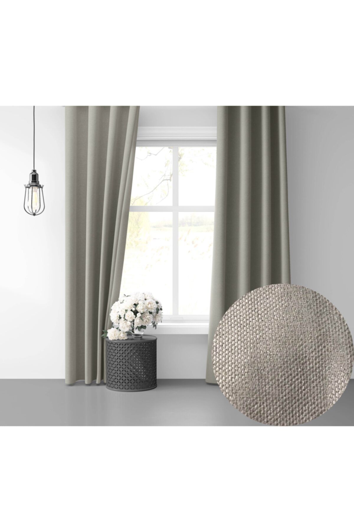 Perle Home Daily Series Taş Rengi Ada Fon Perde