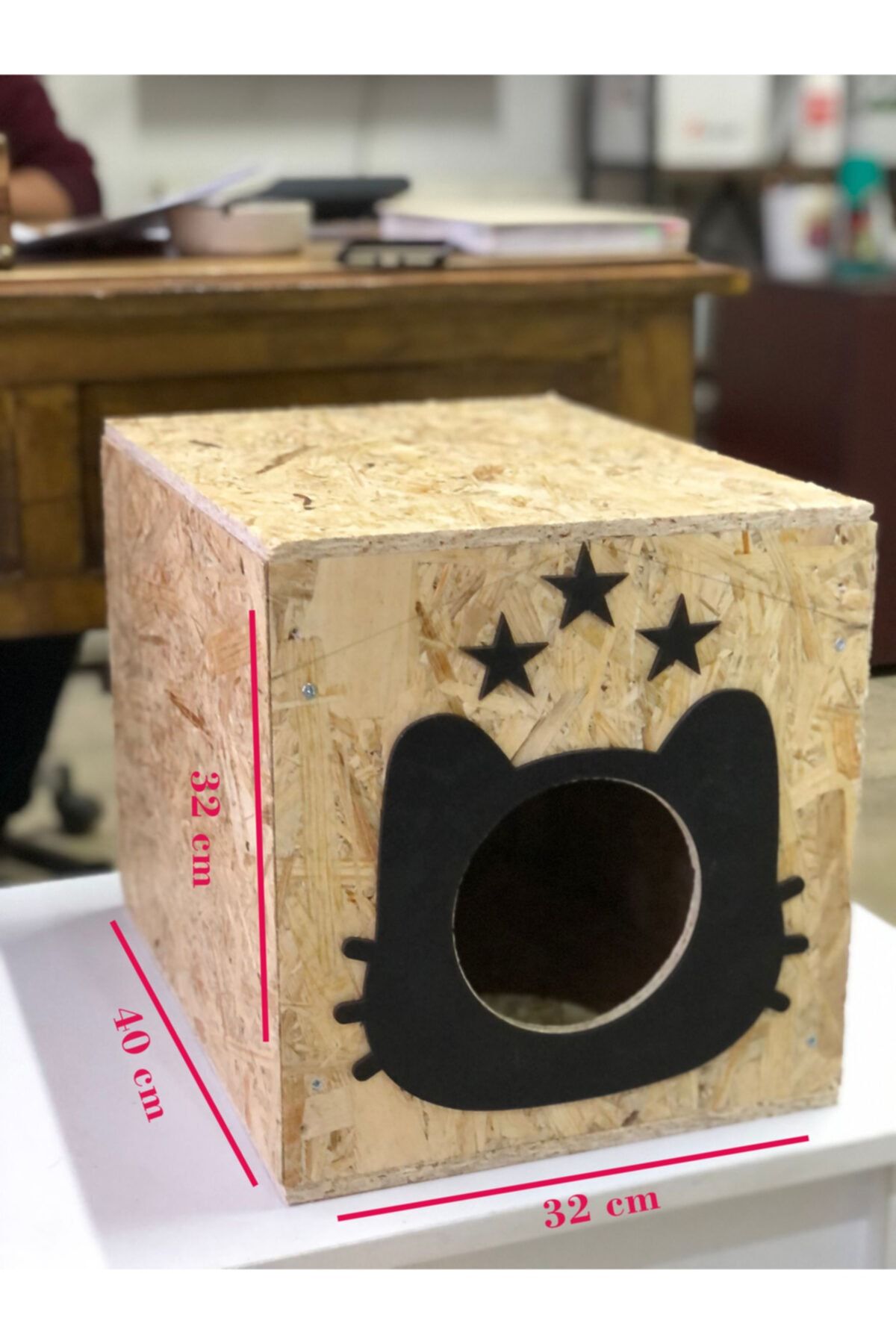 Ahşap Pusula Ahşap Su Ve Soğuk Geçirmez Kedi Evi