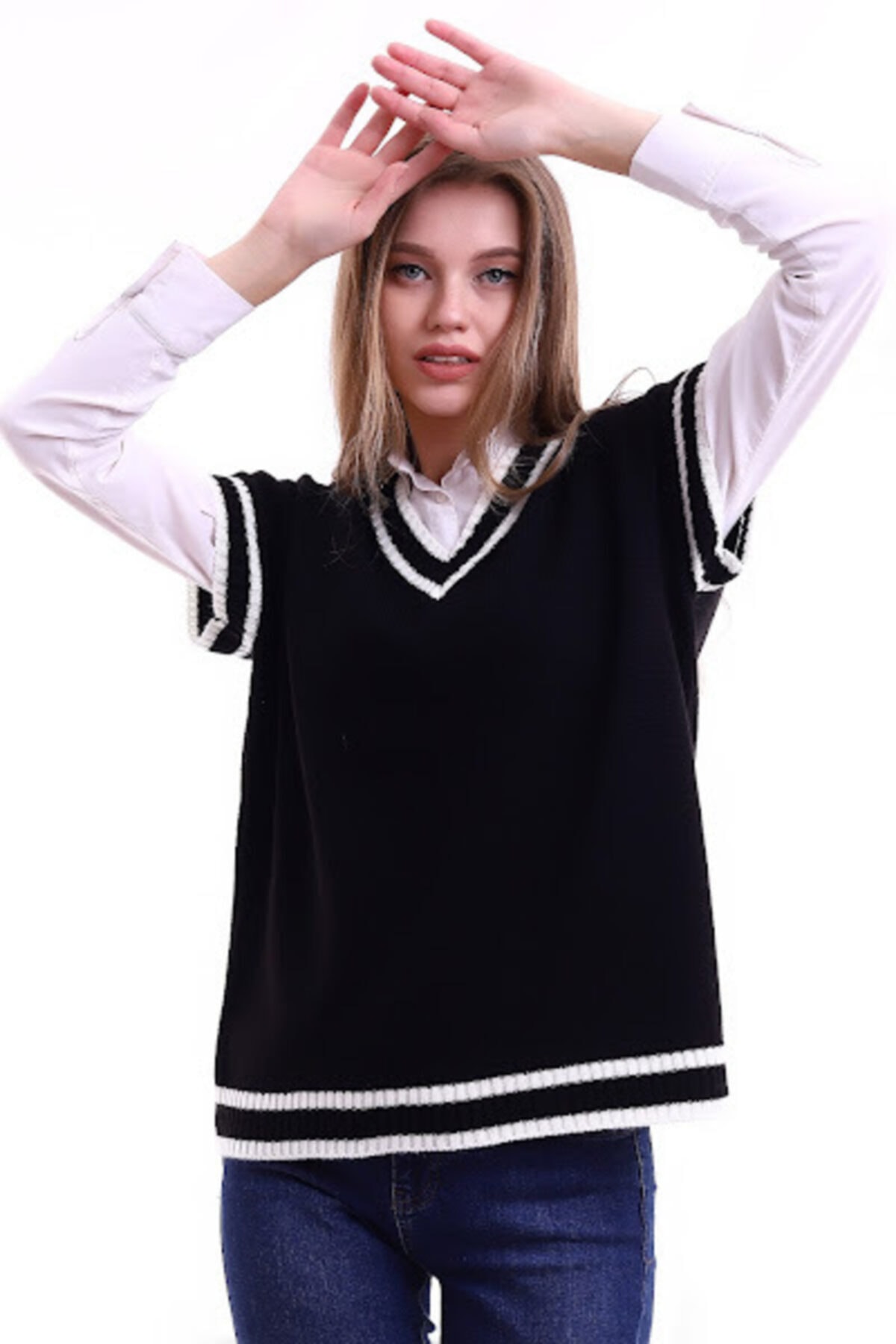 Devinka Kadın Siyah Triko Süveter