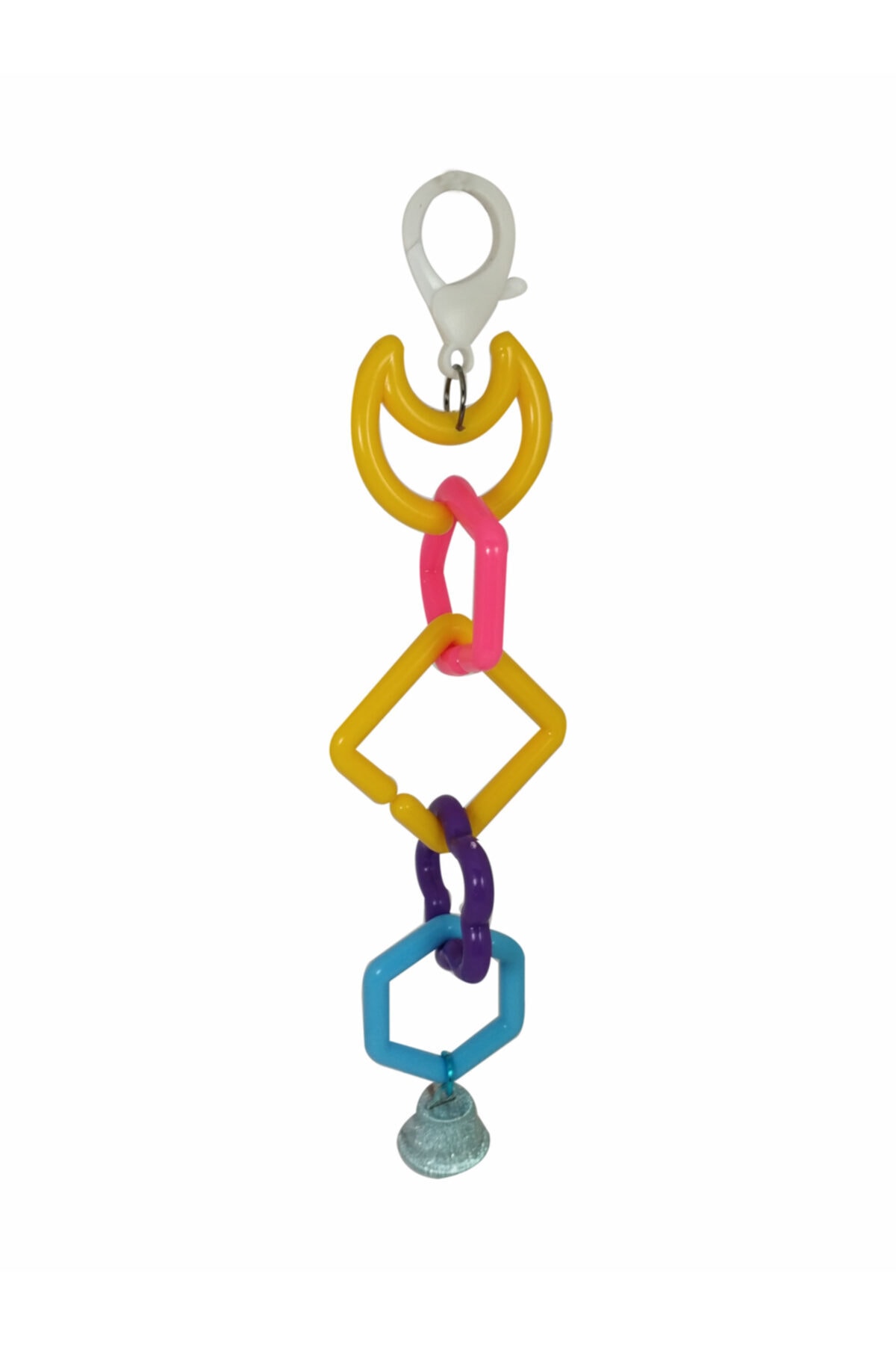UniqBirdToys Uniq Bird Toys Renkli Zilli Kuş Oyuncak Plastik Halkalar
