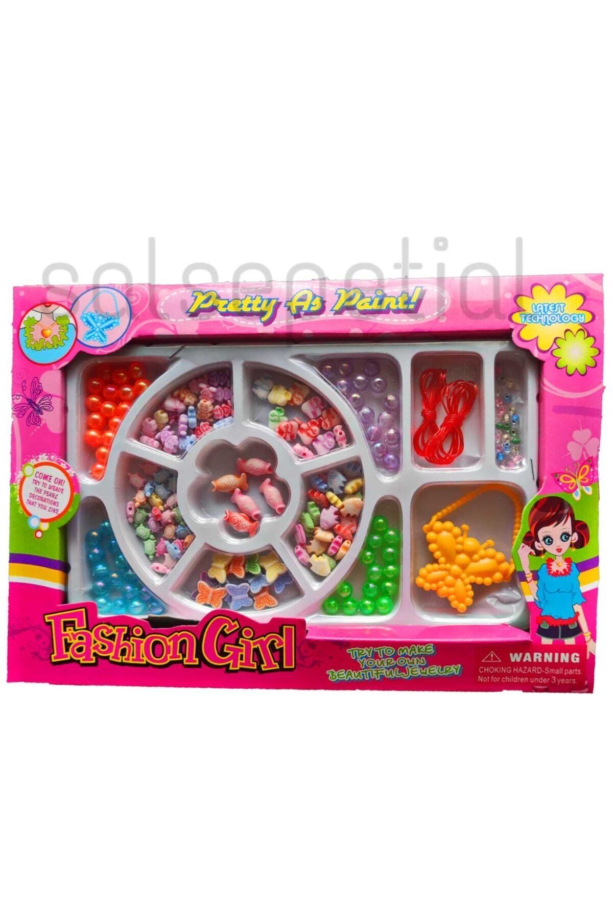 popit oyuncak Renkli Boncuklar Takı Seti Oyuncak Kolye Bileklik Yapma Set