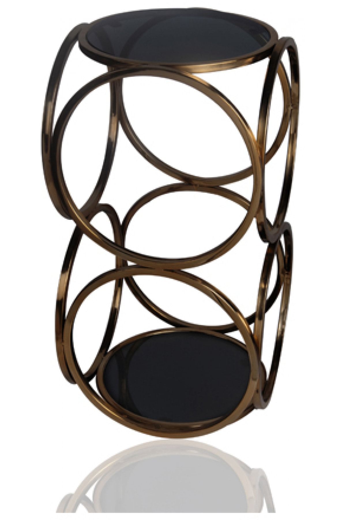 Porio Circle Gold Sehpa 40x40x60 Cm