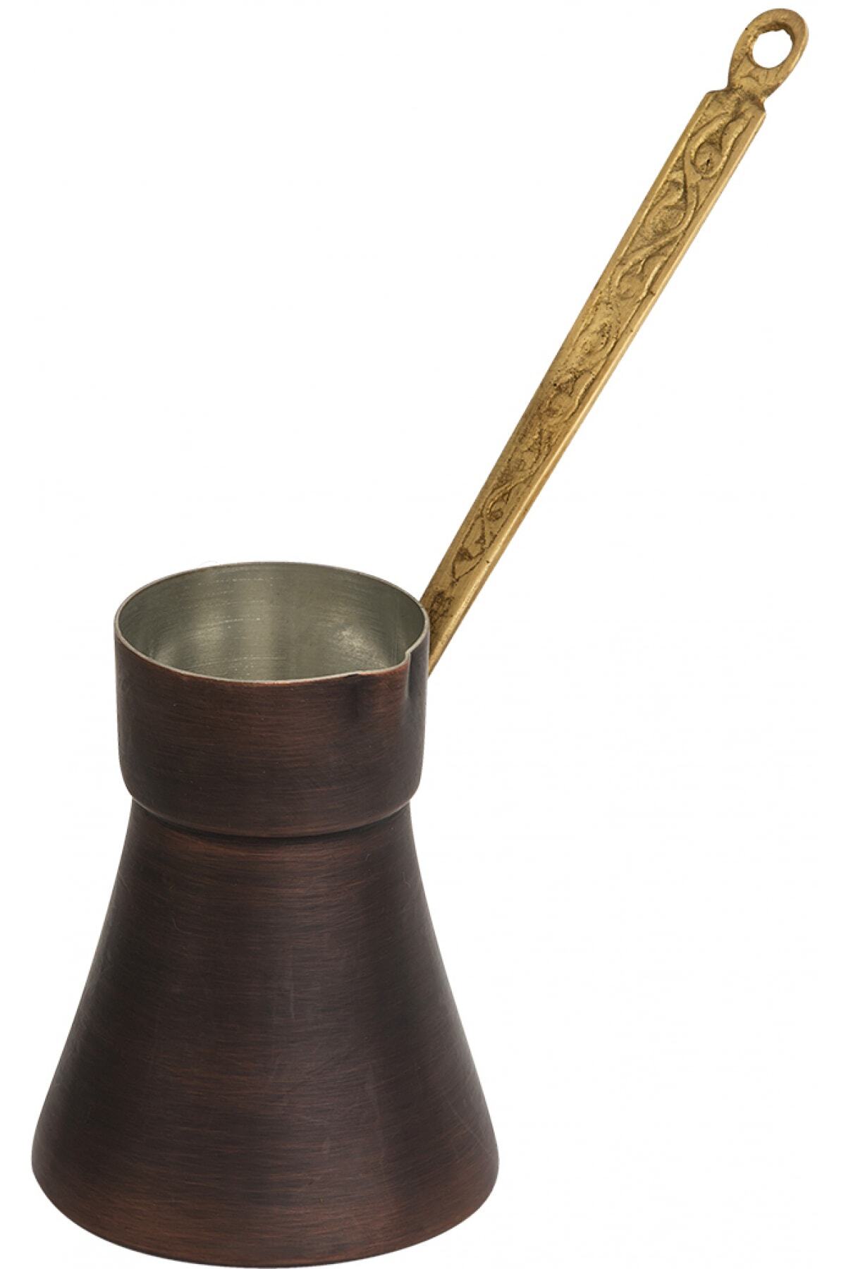 Hakart Vintage Bakır Türk Kahve Cezvesi Döküm Işlemeli Kulp