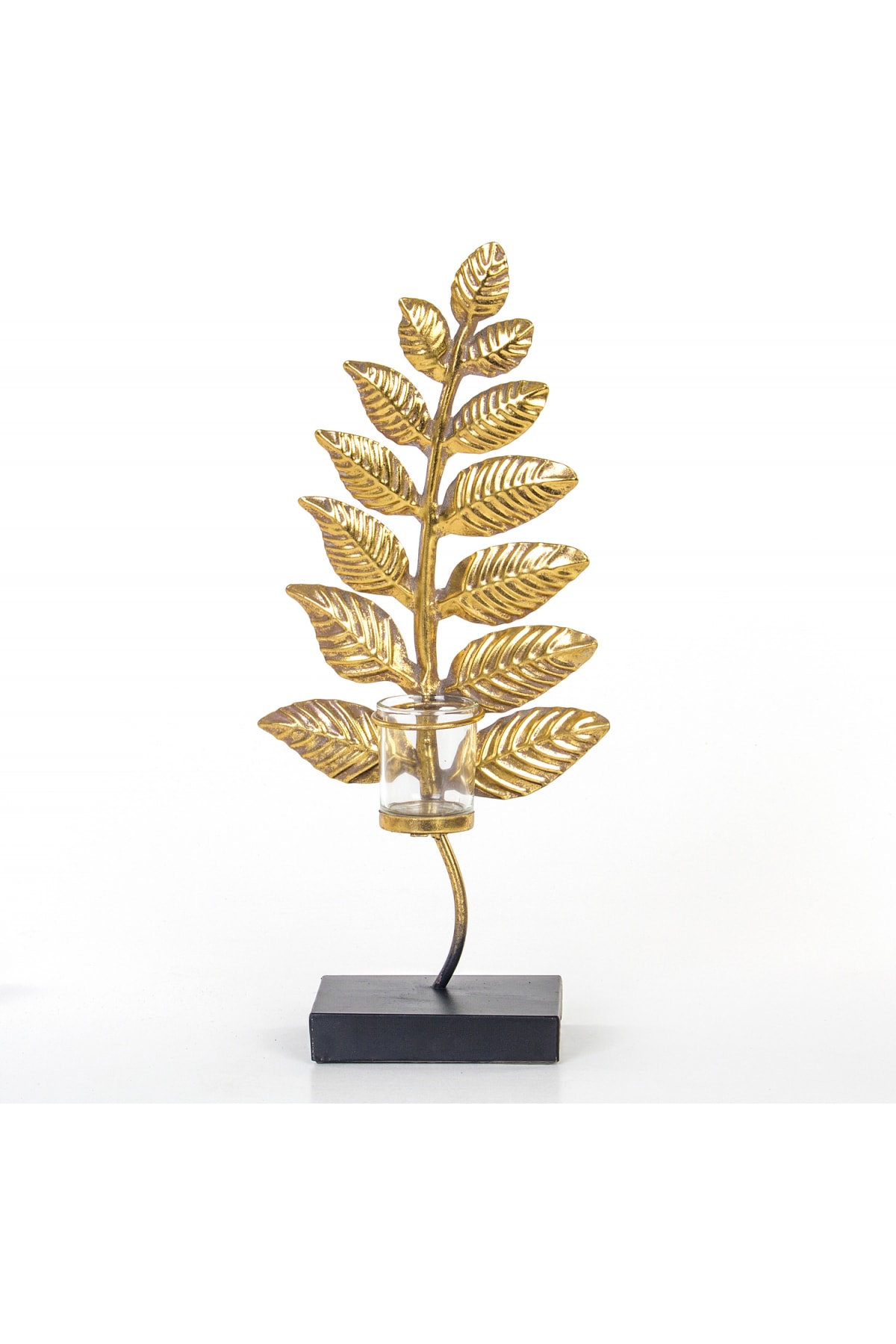 Euro Flora Metal Yaprak Mumluk Fener 22x11x50 cm