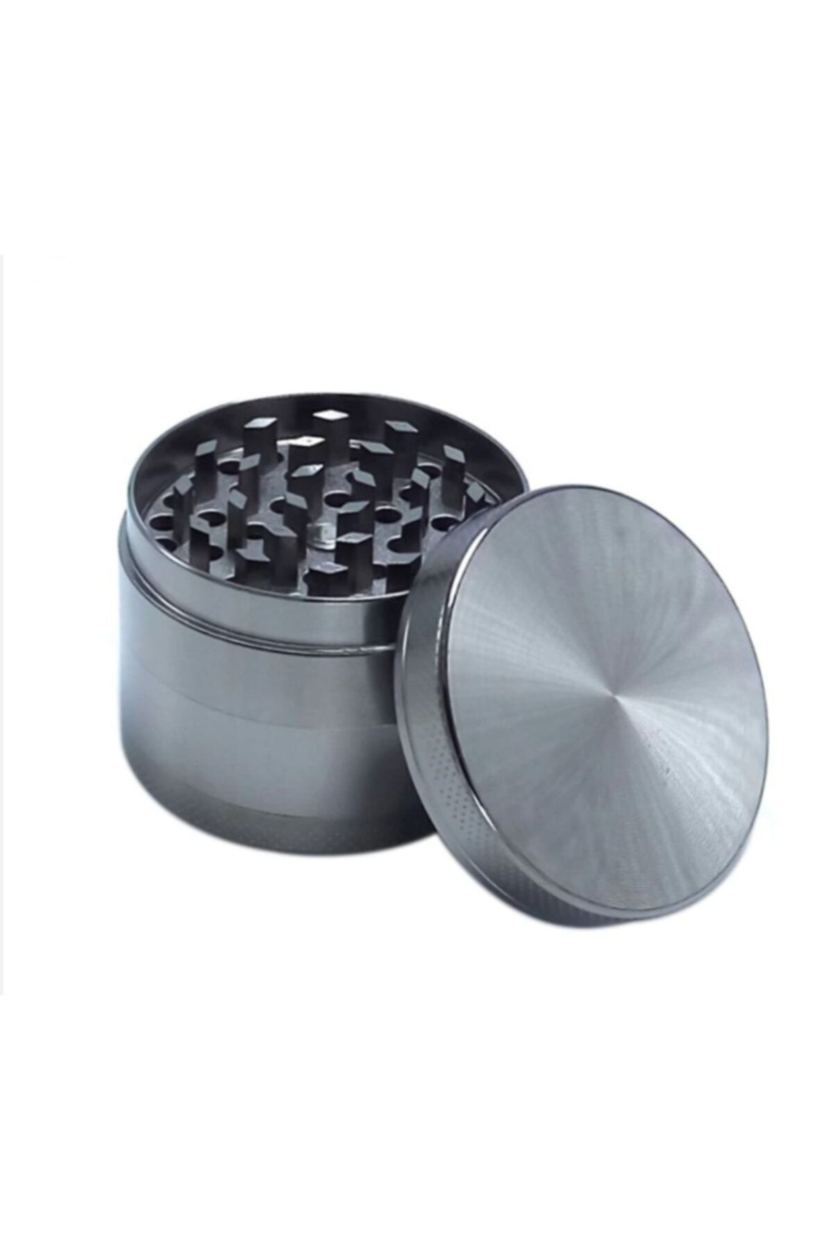 EFOTECH 40mm 4 Katmanlı Paslanmaz Çelik Tutun Baharat Öğütücü Mıknatıslı - Gri
