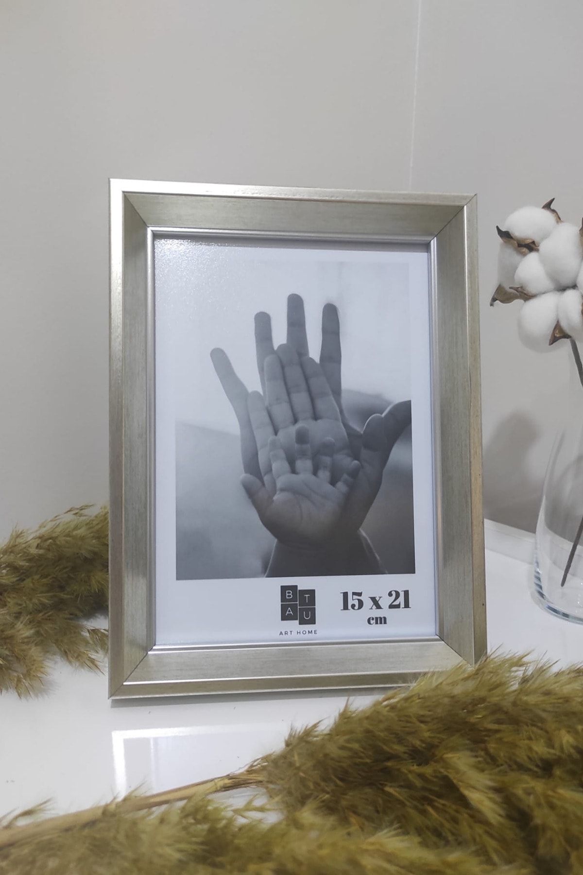 Batu Art Home Gümüş Renk Fotoğraf Çerçevesi Ayaklı 15x21 cm