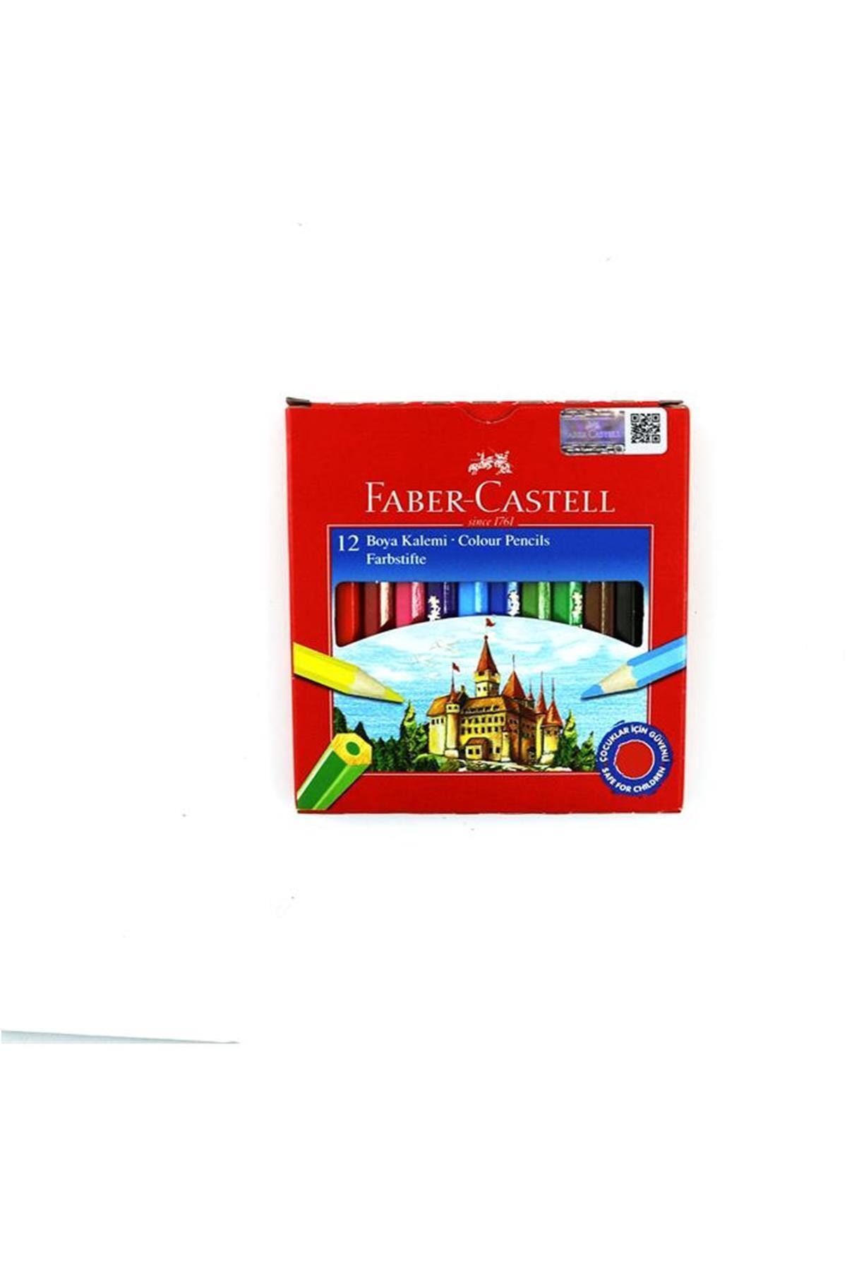 Faber Castell 12 Renk Kuru Boya Kalemi 1/2 Yarım Boy 1116412