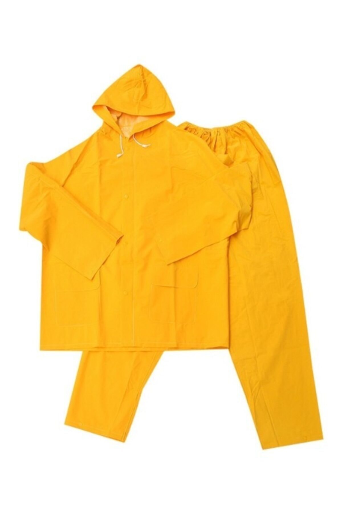 Ebax Sarı Yağmurluk Kapüşonlu Alt Üst Takım