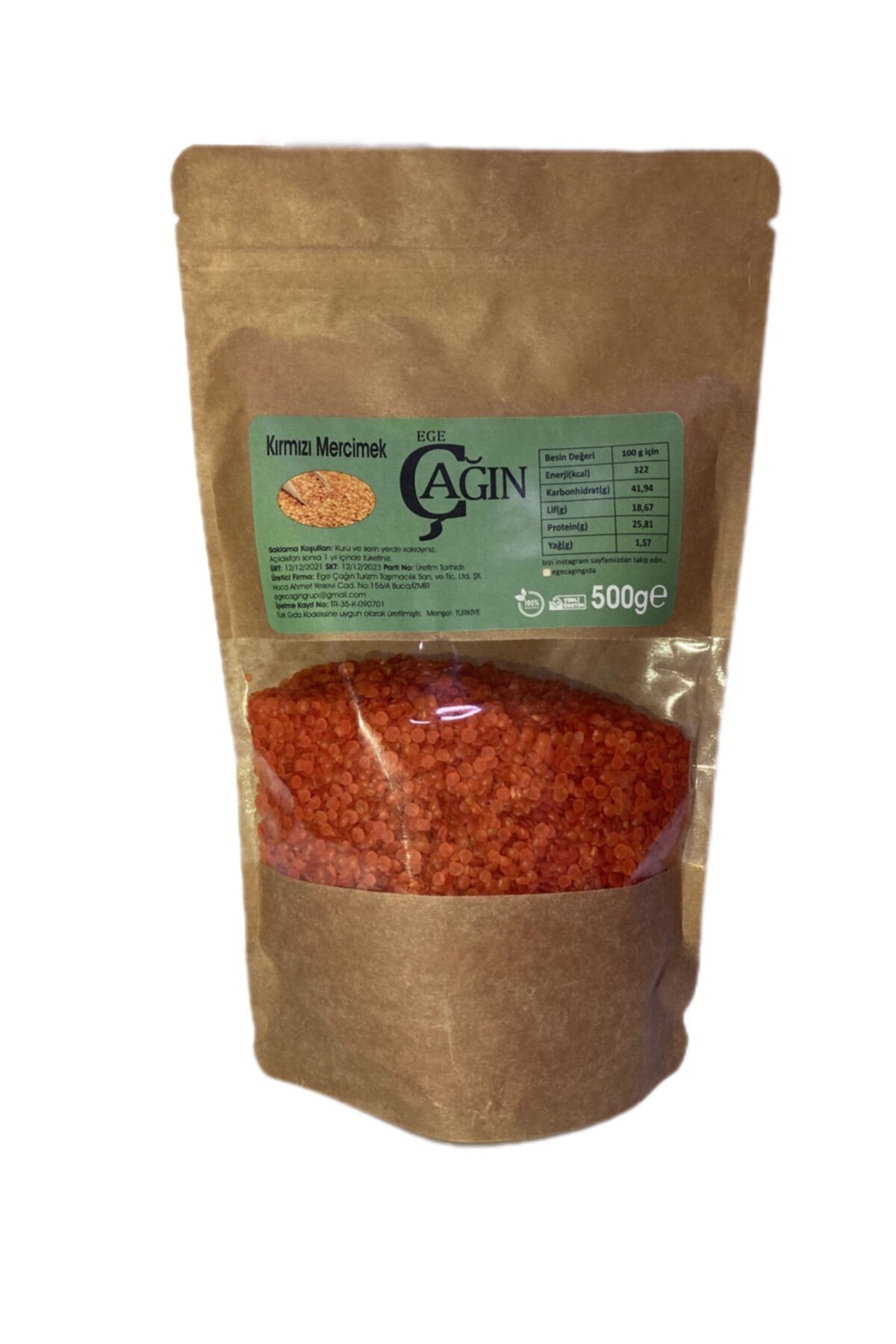 ege çağın Kırmızı Mercimek 500 gr