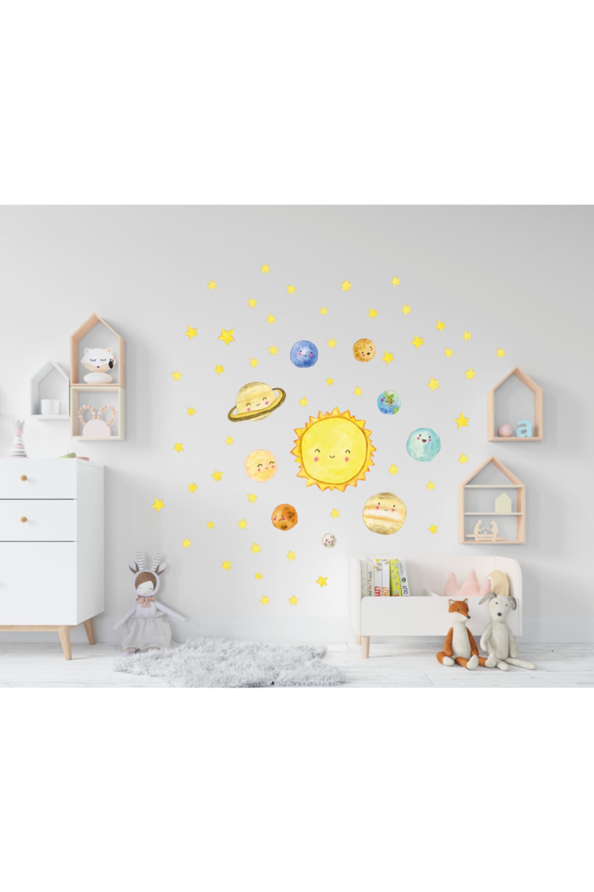 özbaş dijital Gezegenler Duvar Sticker Gezegenler Sticker Çocuk Odası Sticker