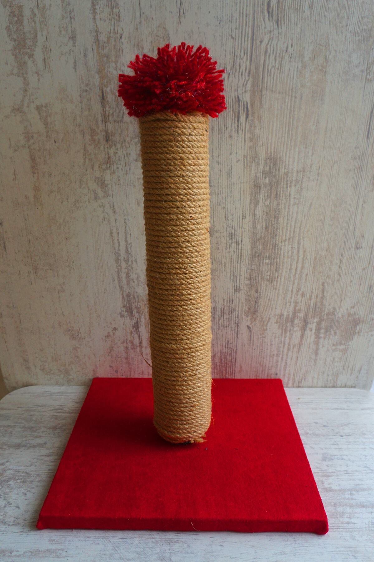 Laura Butik Kedi Tırmalaması Kare Taban Kedi Tırmalama Tahtası 42 Cm -kırmızı