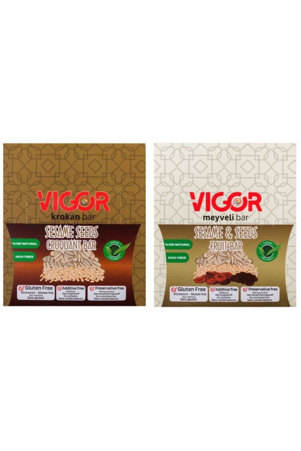 Vigor Lezzet Ikilisi Susamlı Çekirdekli Krokan - Meyveli Bar 2*16 Adet