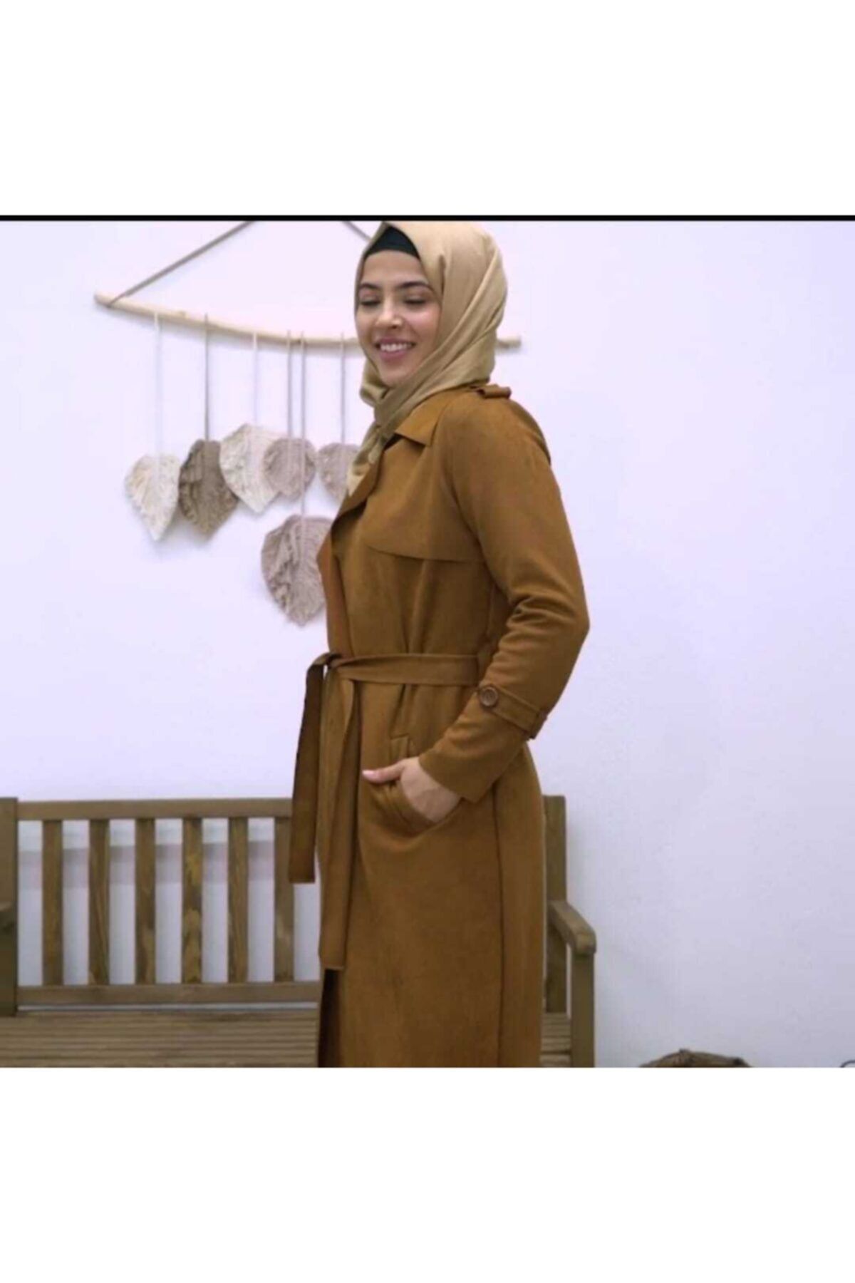 SARE Kadın Apoletli Taba Süet Kap