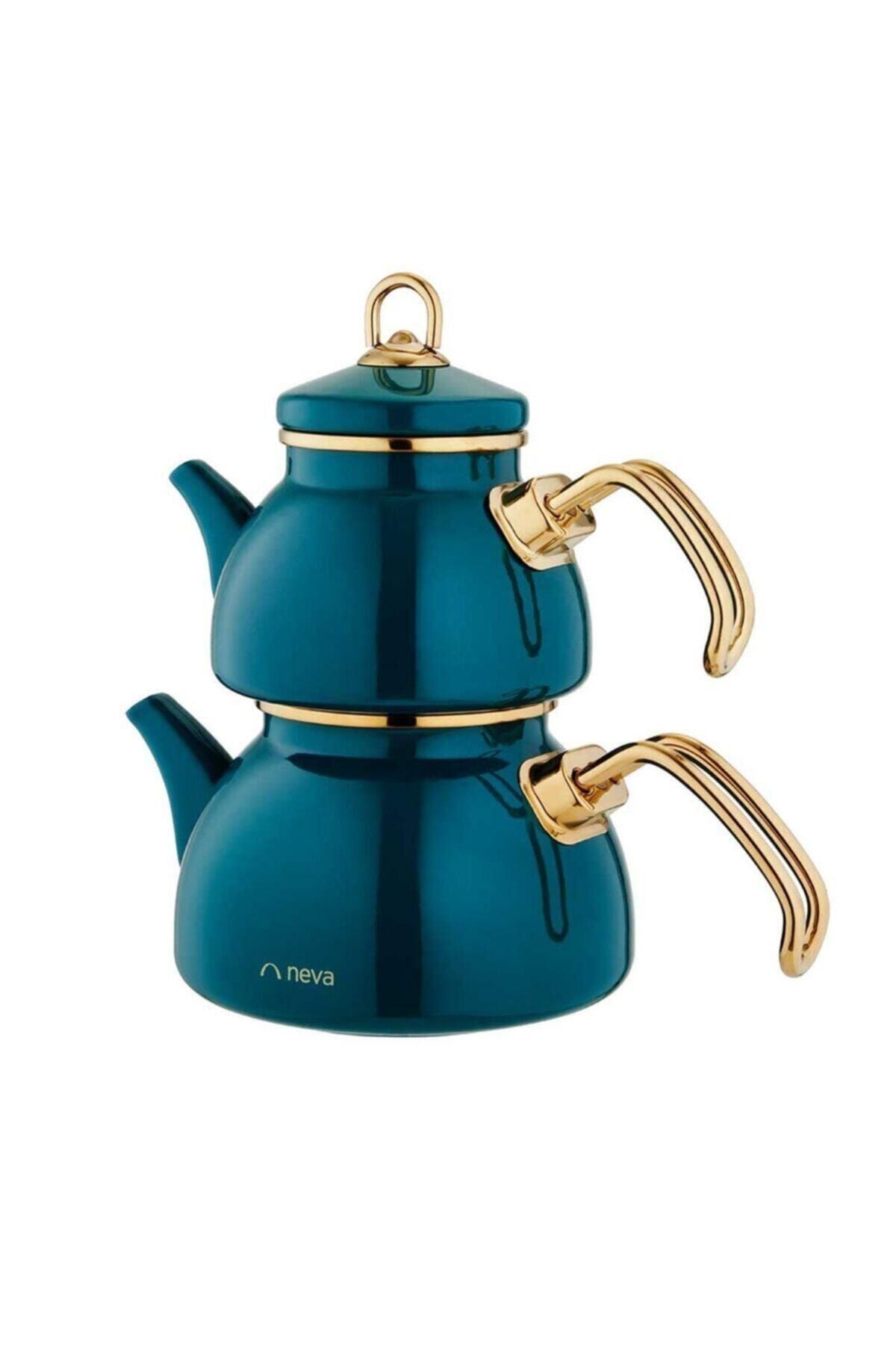 Neva N3094 Mentol Emaye Süper Mini Demlik Seti
