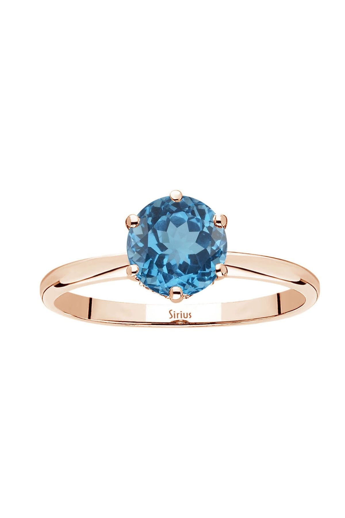 Sirius Pırlanta Pırlanta Ve London Blue Topaz Taşlı Rosetta Yüzük