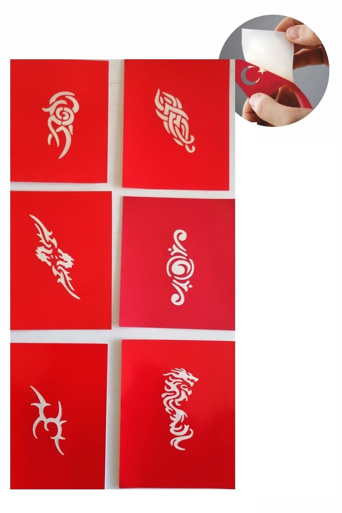 ONE SPRAY TATTOO Geçici Dövme Şablonu 6 Adet Model7