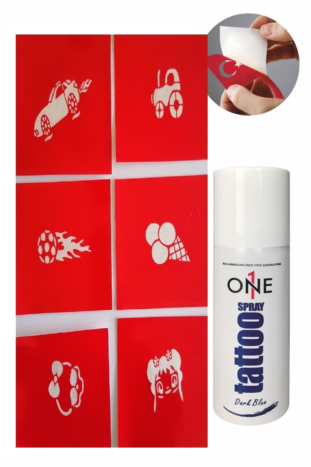 ONE SPRAY TATTOO Evde Geçici Dövme Yapma Seti Dark Spreyli Model8