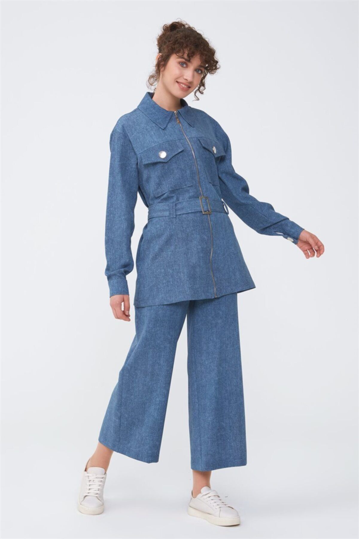 TALY'S Denim Baskılı Ceket-indigo 2665.ckt.01.01-83