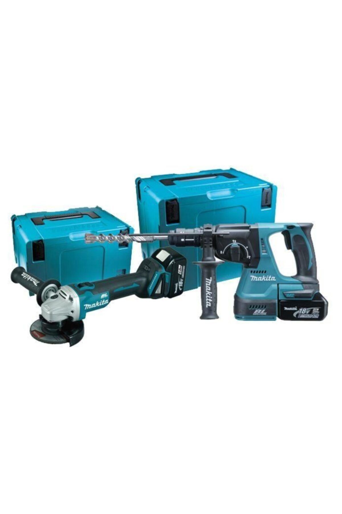 Makita Dga454z Avuç Taşlama Ve Dhr243z Elektropnömatik Kırıcı Delici Seti