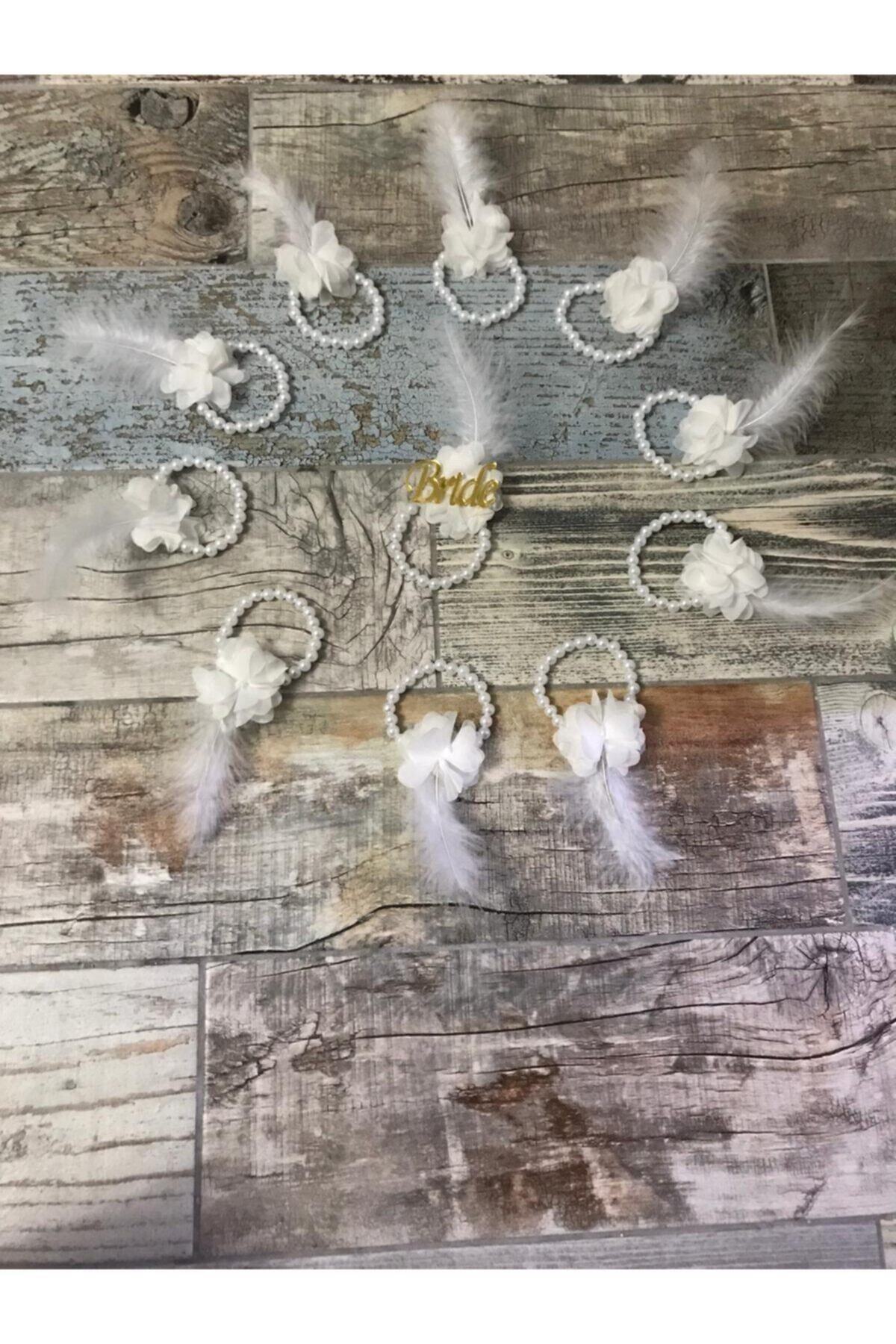 Şeker Atölyemiz 1 Bride Bileklik + 10 Nedime Bilekliği Seti