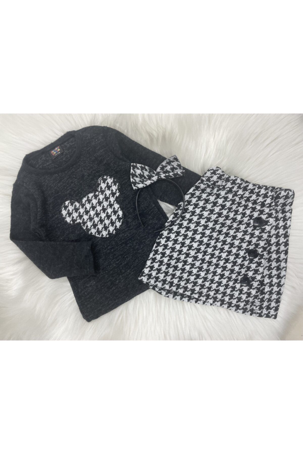 SANTRALBEBE Kız Çocuk 3-10 Yaş Yumoş Etekli Takım