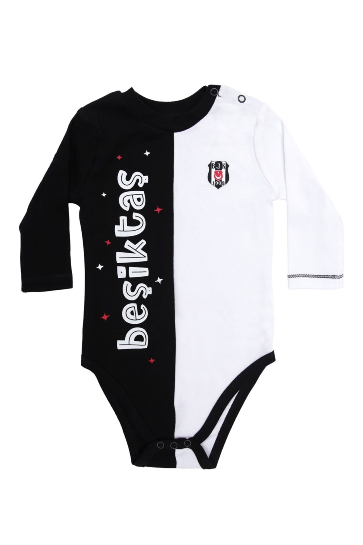Beşiktaş Lisanslı Siyah Beyaz Uzun Kollu Body
