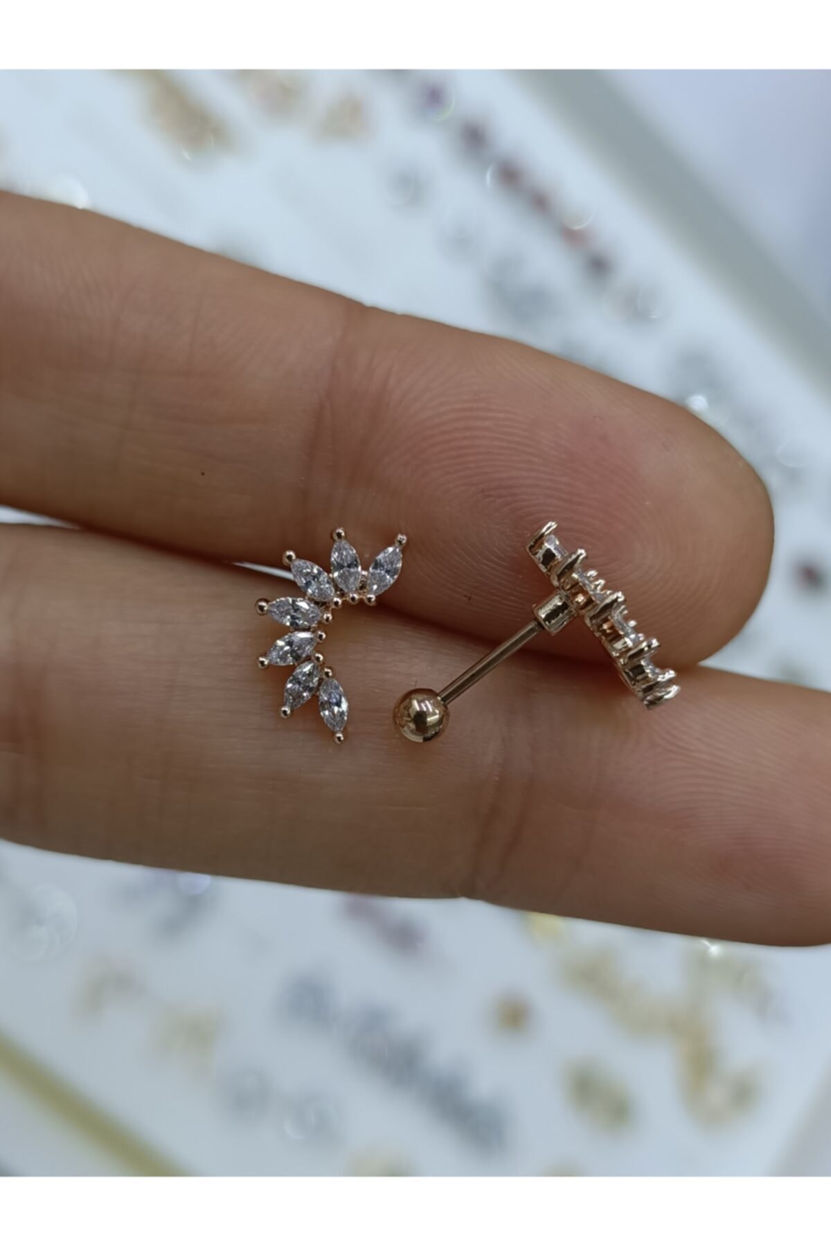 Arescollection Cerrahi Çelik Rosegold Tragus Kıkırdak Conch Piercingi