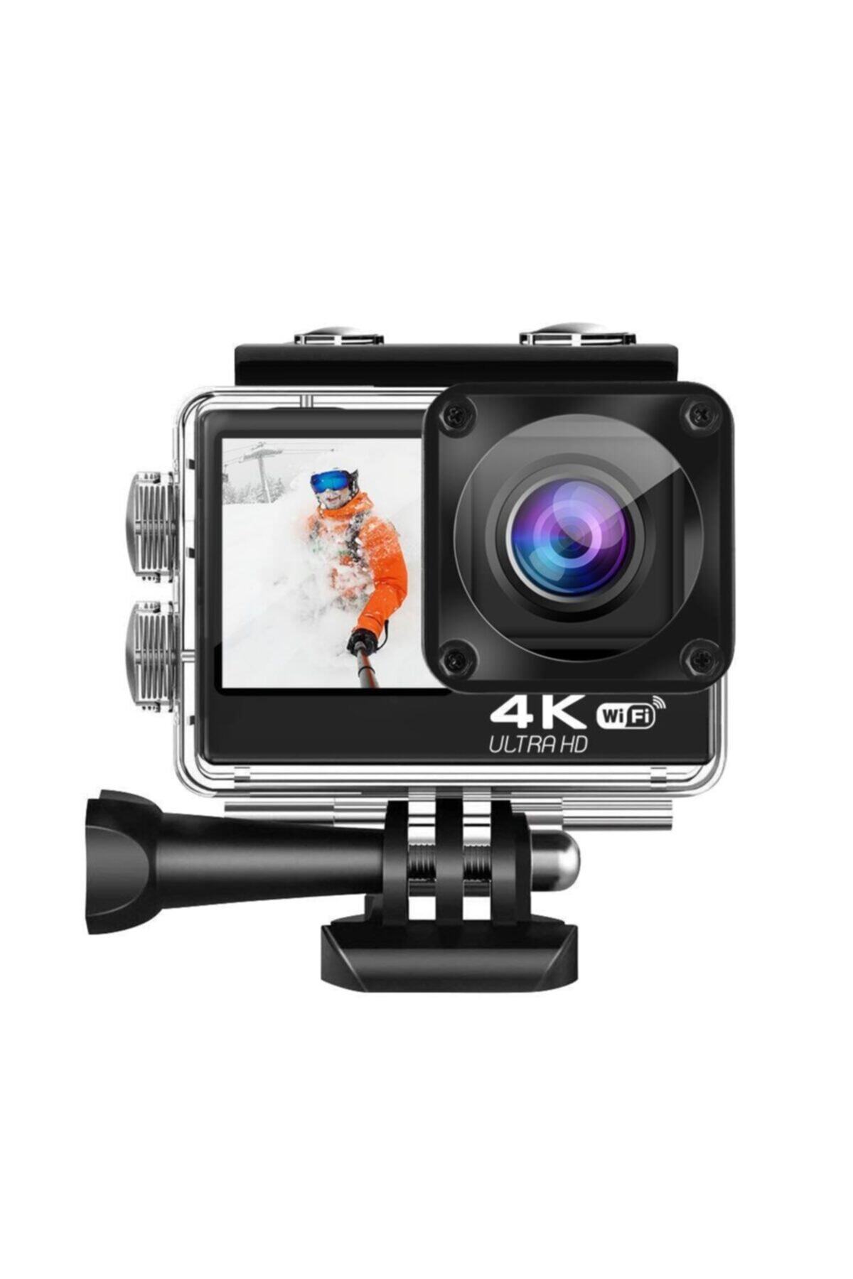 Fuchsia Ak-s60tr Ausek Aksiyon Kamerası Mikrofonlu Uzaktan Kumandalı Su Geçirmez 4k 60 Fps Hd
